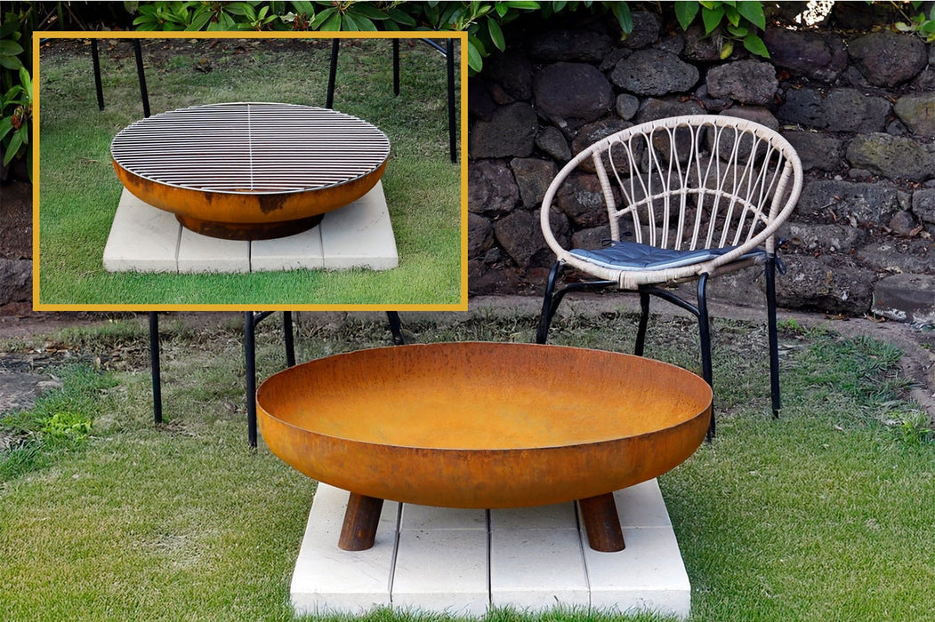The Roma Fire Pit and Full Grill Bundle