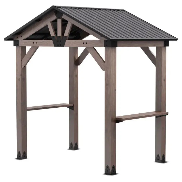 Yardtopia Oslo 2.4m x 1.8m BBQ/Grill Timber & Steel Gable Roof Gazebo