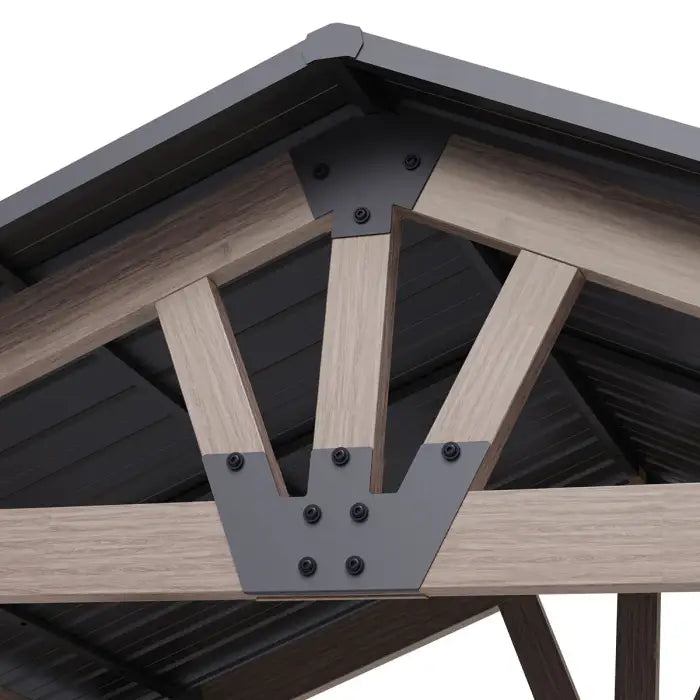 Yardtopia Oslo 2.4m x 1.8m BBQ/Grill Timber & Steel Gable Roof Gazebo