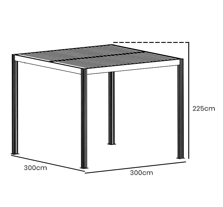 Yardtopia Elmont 3m x 3m Aluminium Adjustable Louvre Pergola
