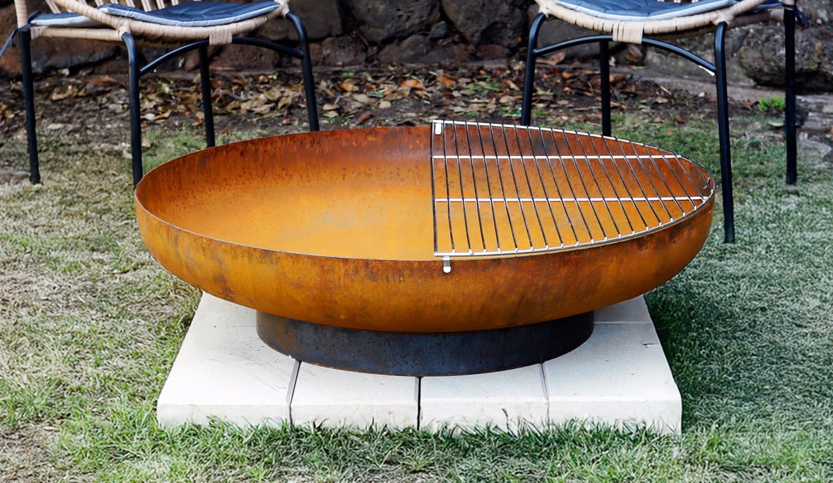 Stainless Steel Fire Pit Half-Grill