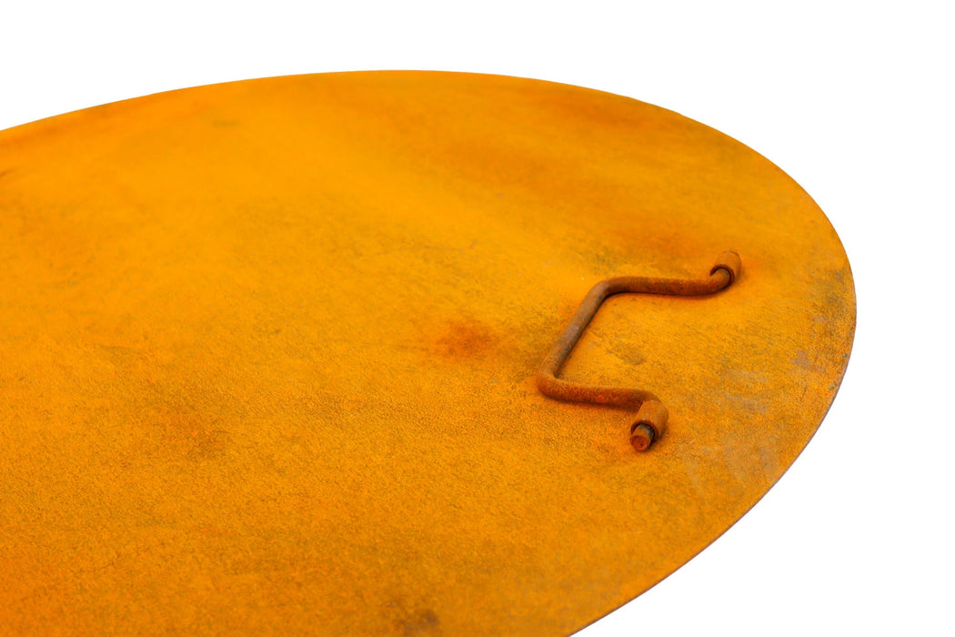 Carbon Steel Fire Pit Lid with Flexible Handles