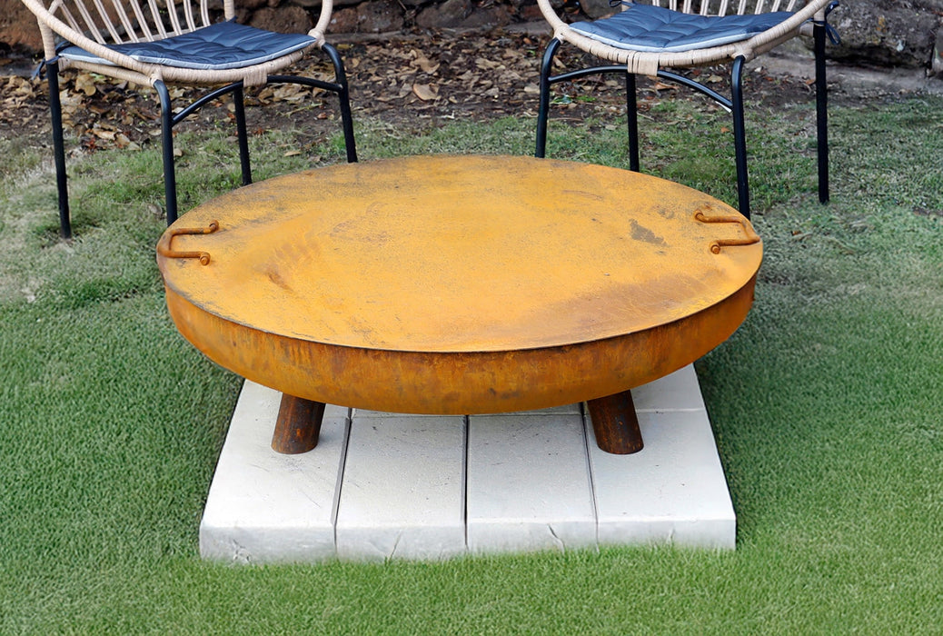 Carbon Steel Fire Pit Lid with Flexible Handles