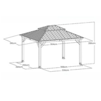 Yardtopia Maryborough 3m x 3.6m Timber & Steel Double Hip Roof Gazebo