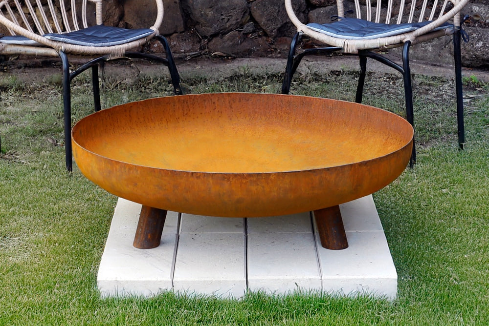 The Roma Fire Pit, Half-Grill and Lid Bundle