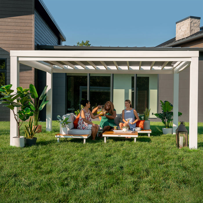 Backyard Discovery 12ft x 10ft Windham Steel Pergola with Shade Canopy