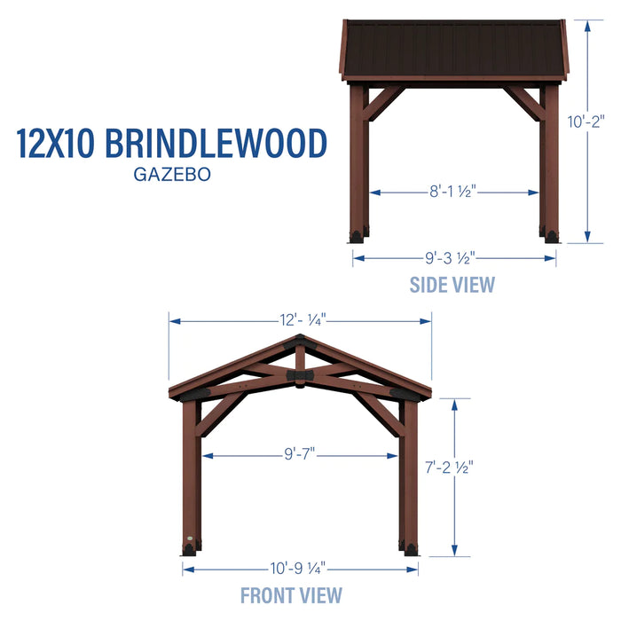 Backyard Discovery 12ft x 10ft Brindlewood Wooden Gable Roof Gazebo